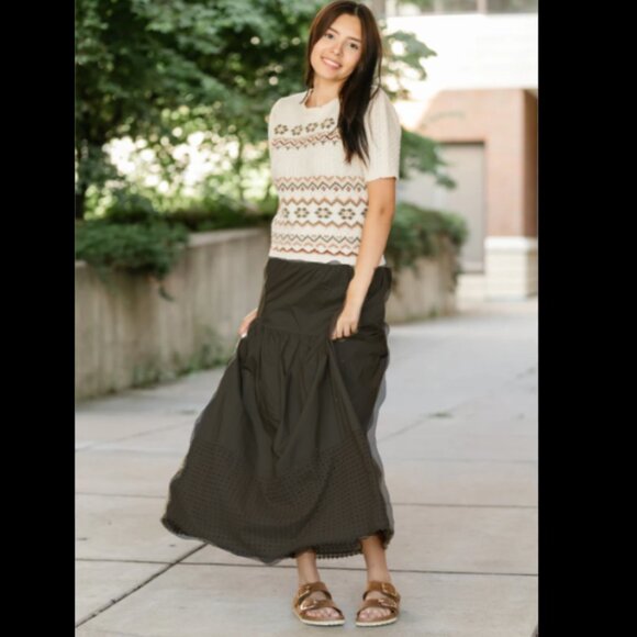 Brand New Heartloom® Coco Eyelet Hem Maxi Skirt - Picture 1 of 9